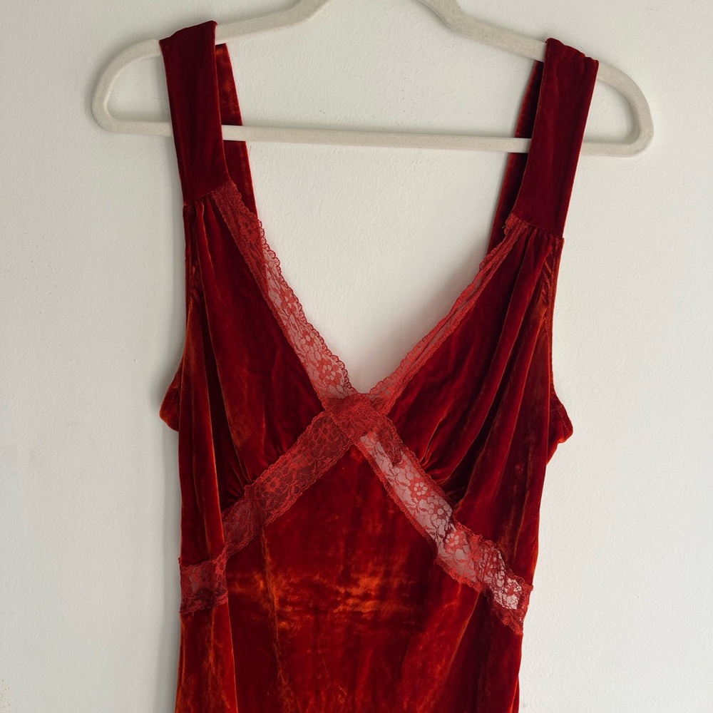 REFORMATION Lorenzo Velvet Lace Dress Size Large - Picture 3 of 11